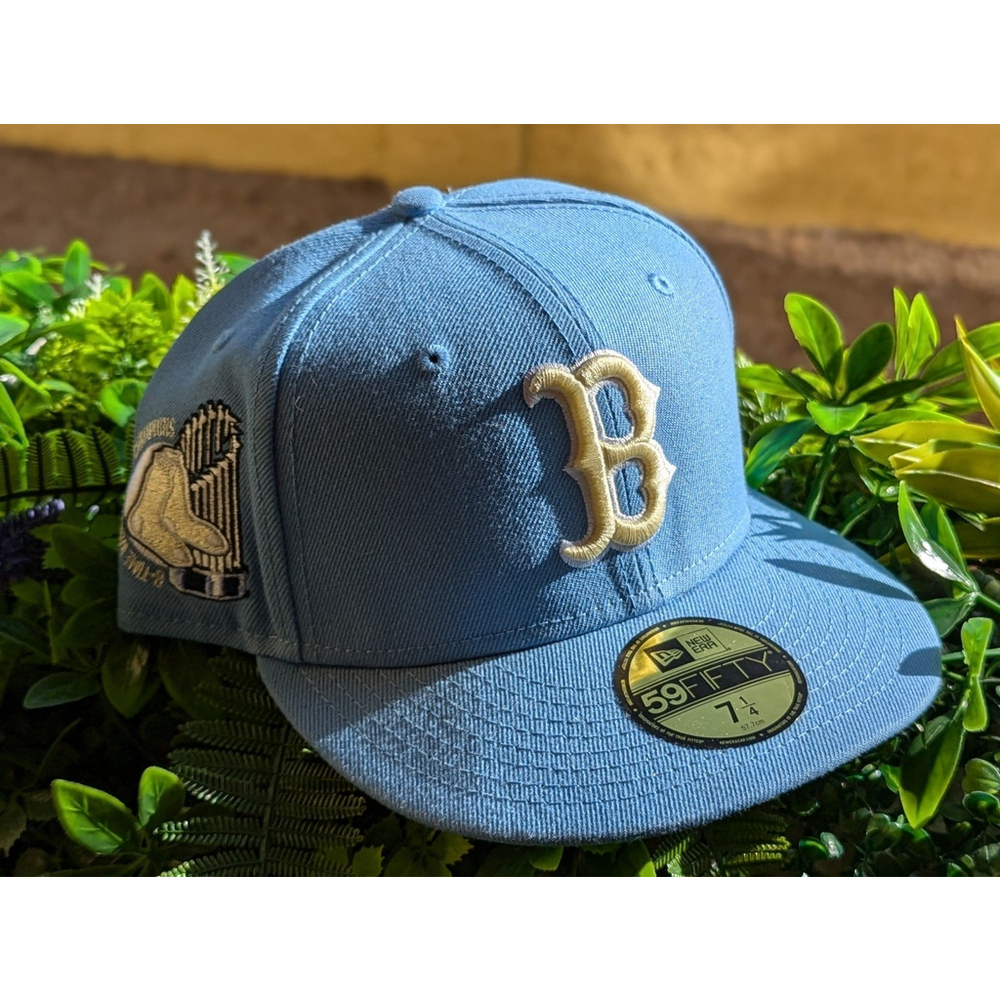 New Era Fitted 59fifty Boston Red Sox Baby Blue Yellow UV Patch 7 1/4